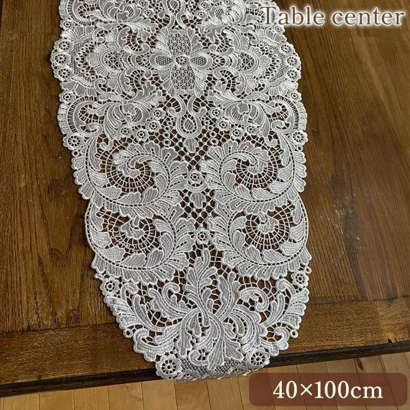 テーブルセンター オーバル テーブルリネン 敷物 レース 画像1サムネイル