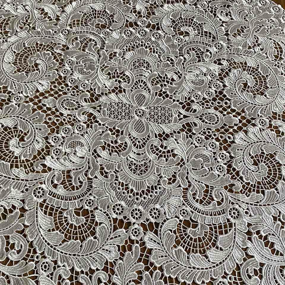 テーブルクロス 90cmRD ラウンド テーブルリネン レース 画像2