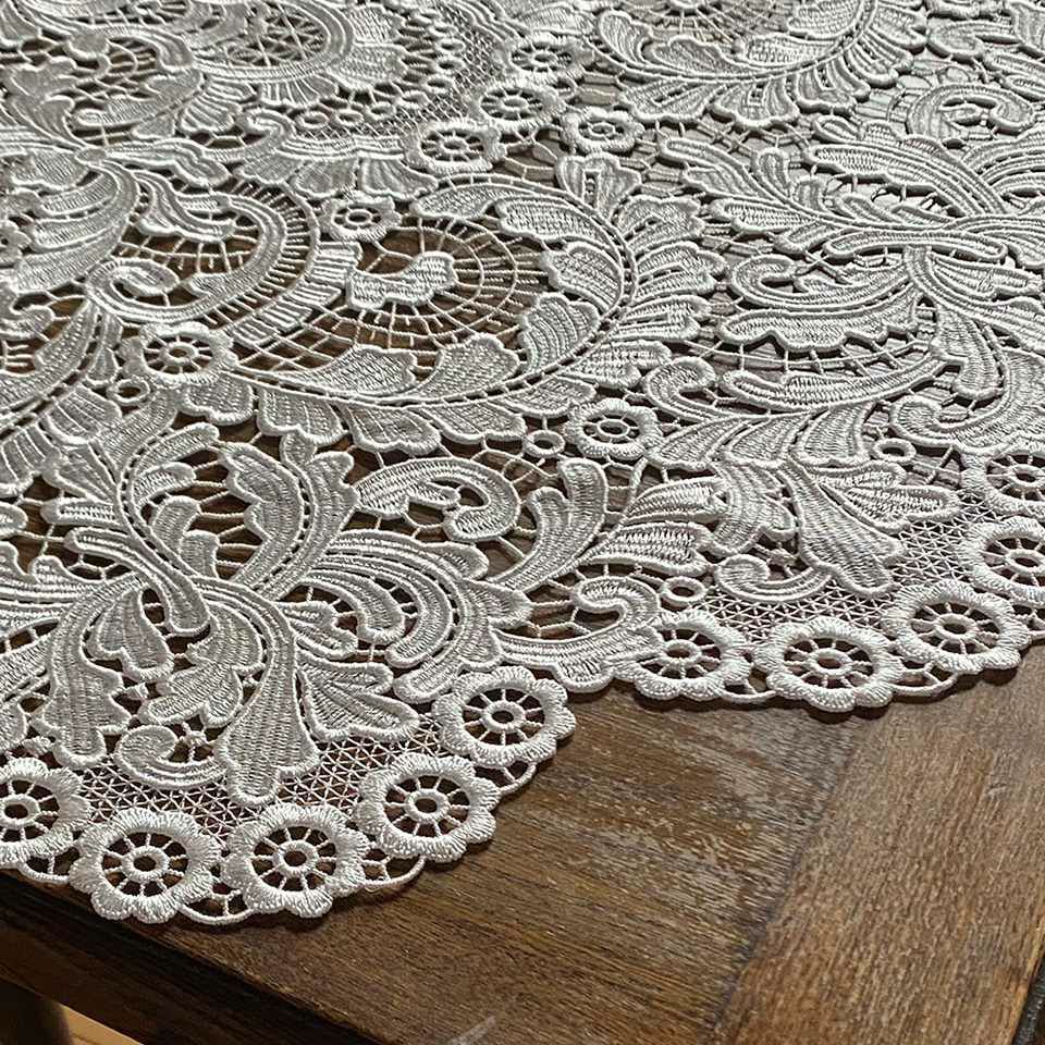 テーブルクロス 90cmRD ラウンド テーブルリネン レース 画像3