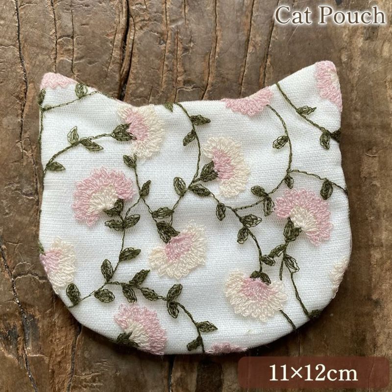 キャットポーチ ポーチ 化粧ポーチ 旅行用 レース 画像1サムネイル