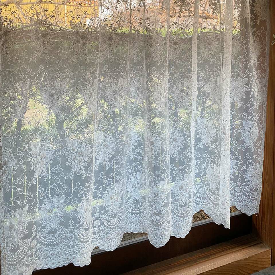 カフェカーテン カーテン 窓用 小窓 目隠し レース 画像4