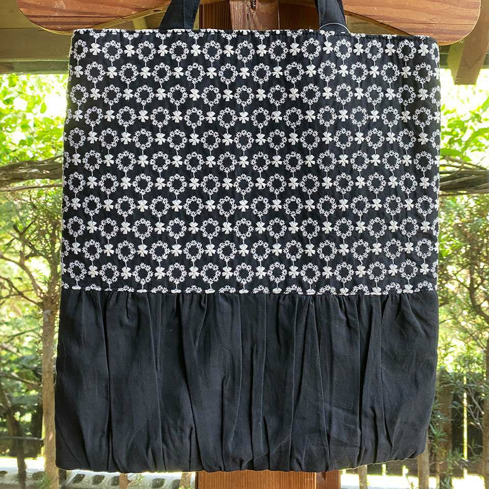 ギャザートートバッグ バッグ 鞄 サブバッグ レース 画像4