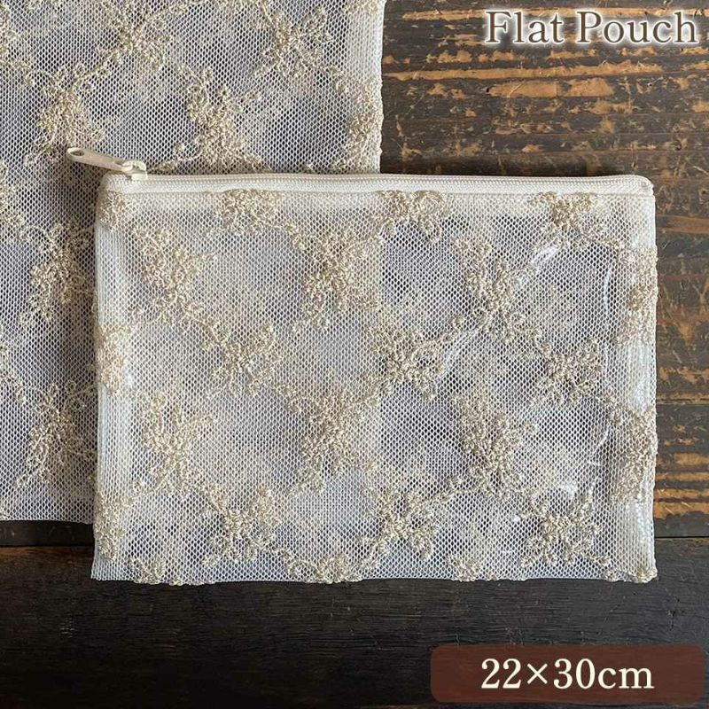 ビニールフラットポーチ ポーチ 化粧ポーチ 旅行用 レース 画像1サムネイル