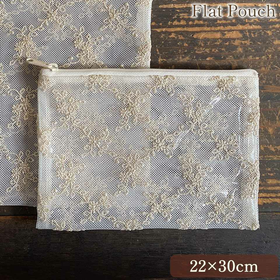 ビニールフラットポーチ ポーチ 化粧ポーチ 旅行用 レース 画像1サムネイル