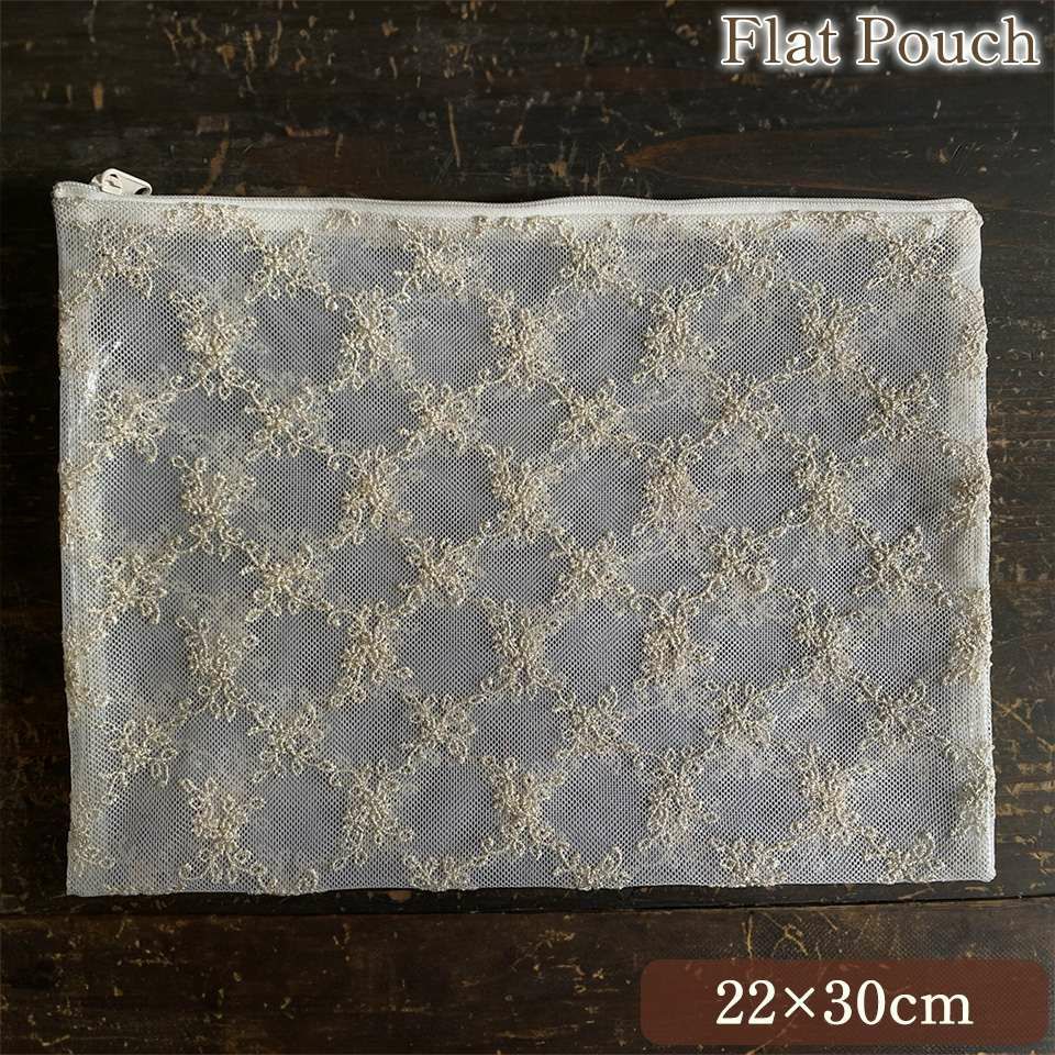 ビニールフラットポーチ ポーチ 化粧ポーチ 旅行用 レース 画像1サムネイル