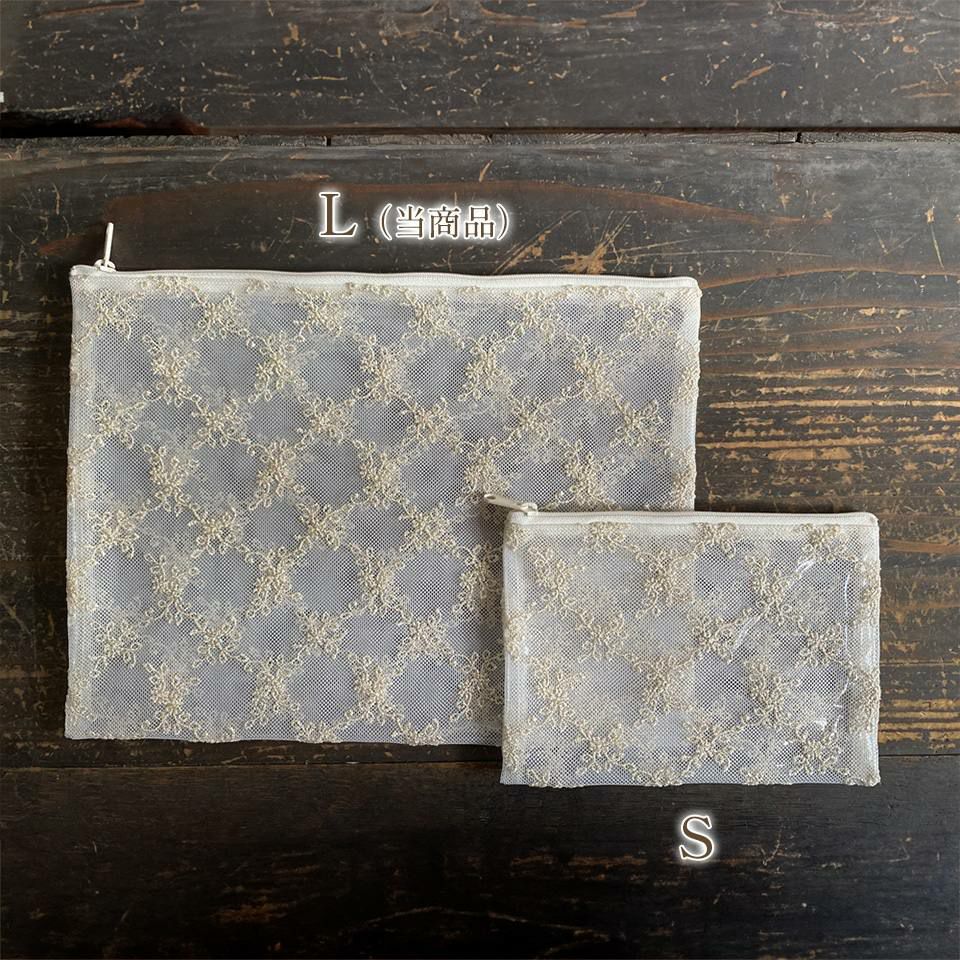 ビニールフラットポーチ ポーチ 化粧ポーチ 旅行用 レース 画像4