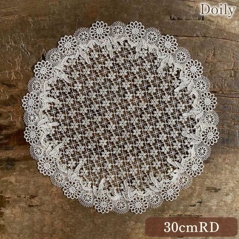 ドイリー ラウンド 敷物 花瓶敷 テーブルリネン レース 画像1サムネイル