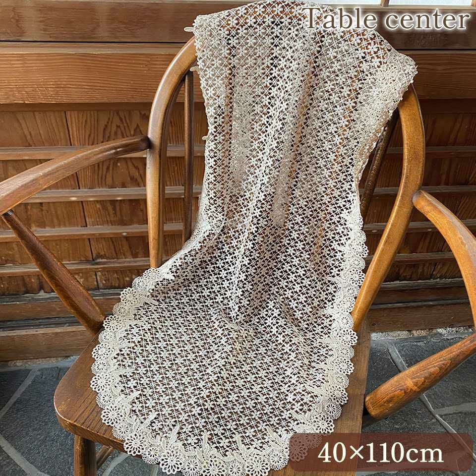テーブルセンター オーバル テーブルリネン 敷物 レース 画像1サムネイル