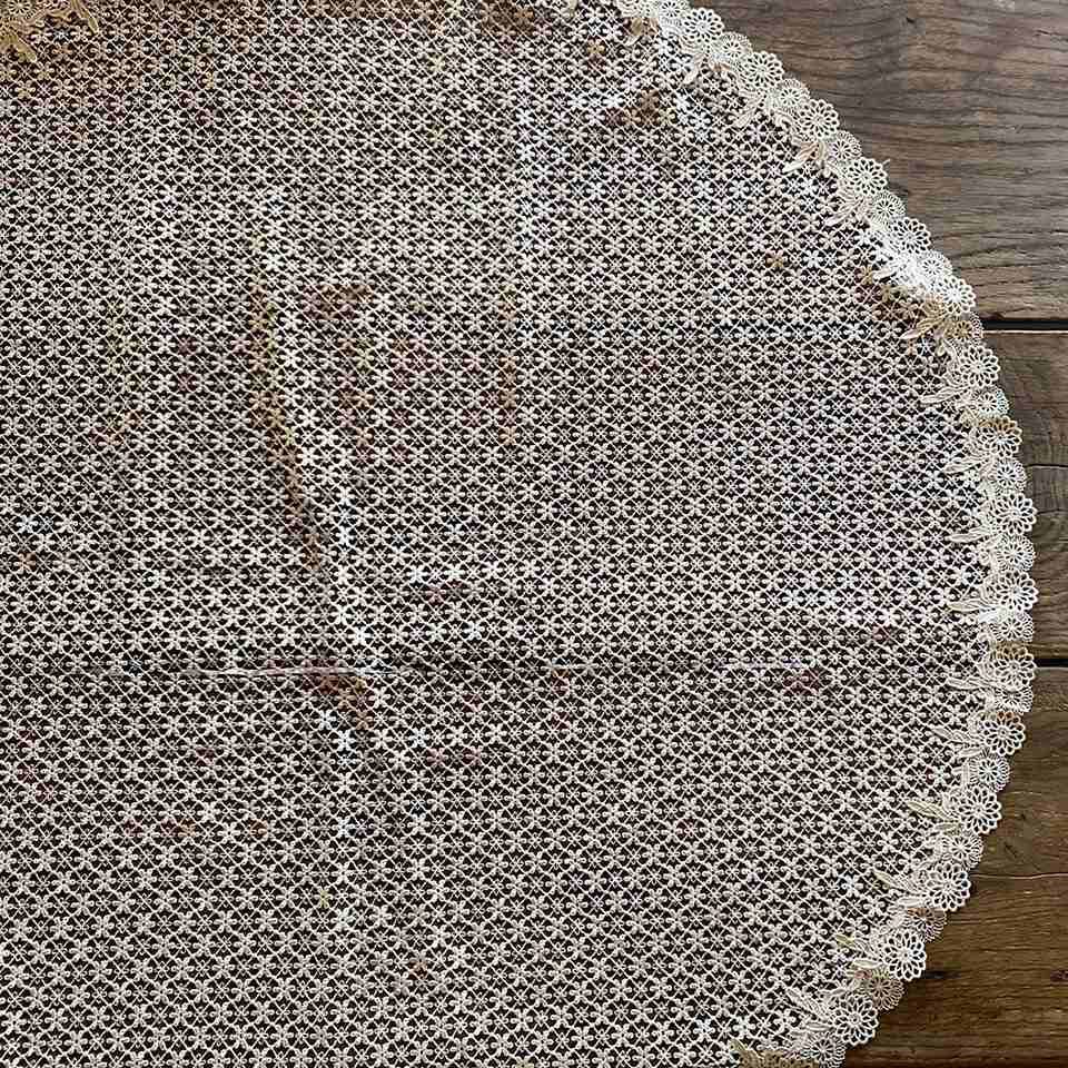 テーブルクロス 90cmRD ラウンド テーブルリネン レース 画像4