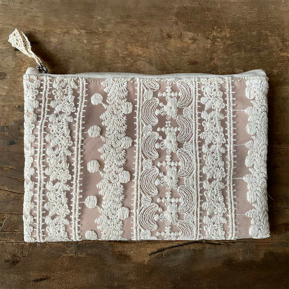 フラットポーチ ポーチ 化粧ポーチ 旅行用 レース 画像3