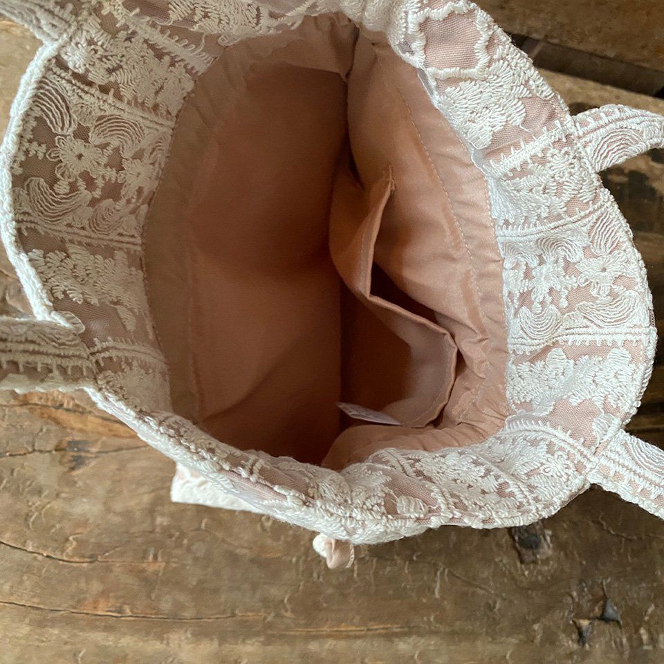 巾着バッグ バッグ 鞄 トートバッグ サブバッグ レース 画像3