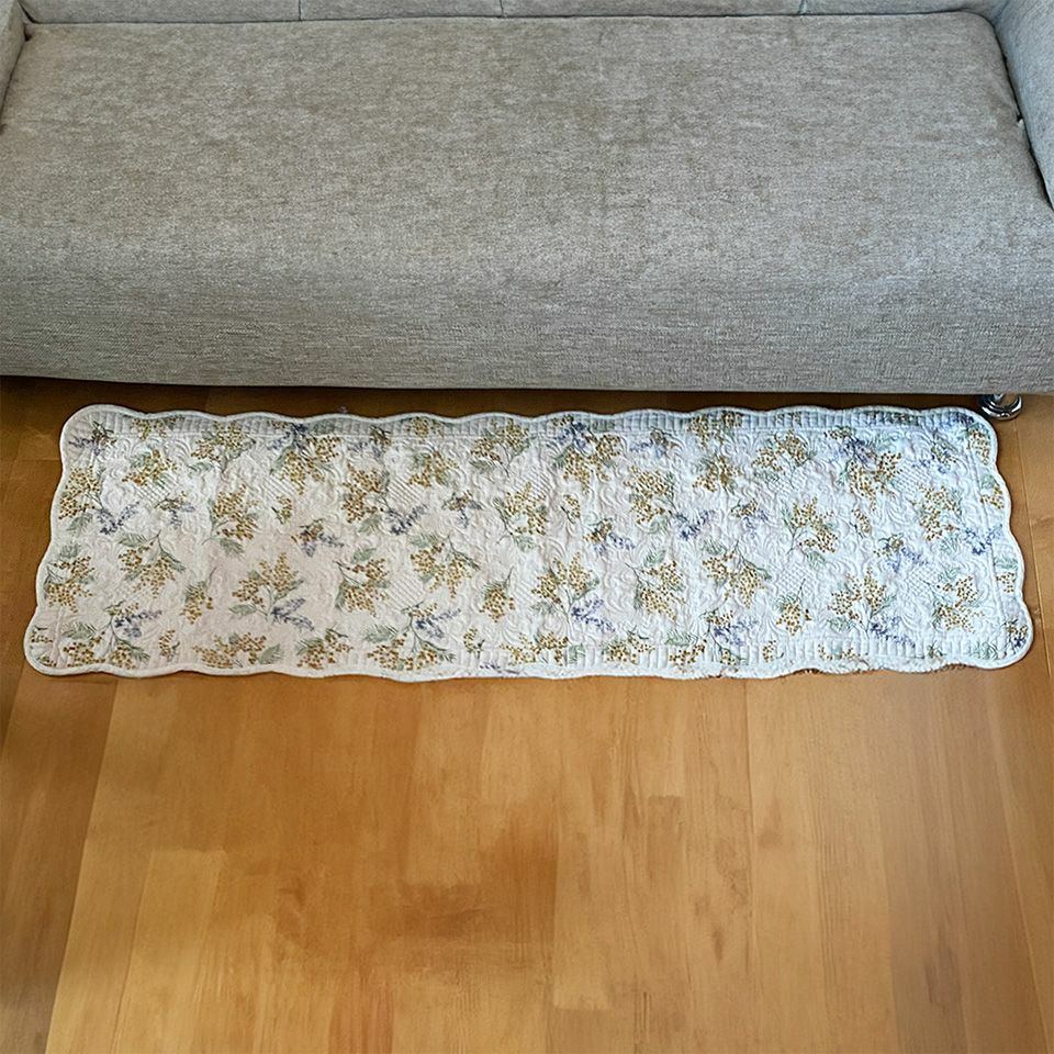 マット 敷物 長方形 滑り止め付 キルト ホワイトキルト 画像3