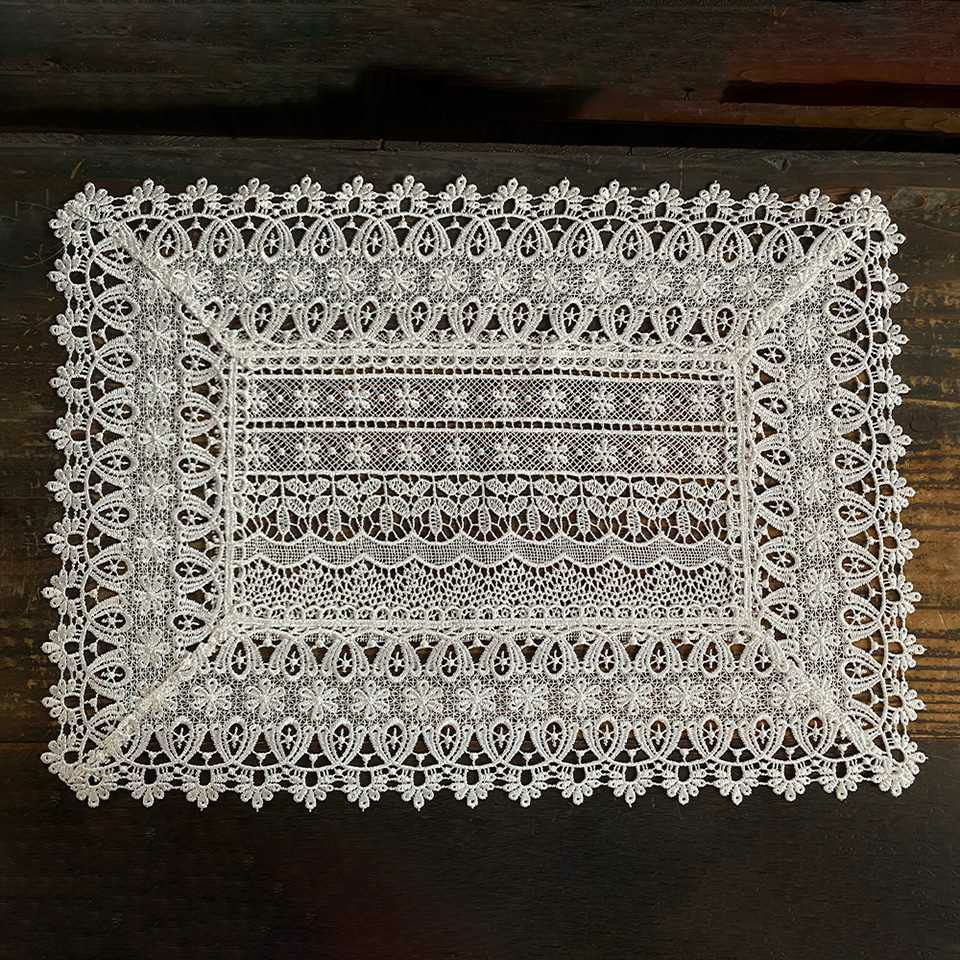 テーブルセンター 長方形 テーブルリネン 敷物 ギュピールレース 画像4