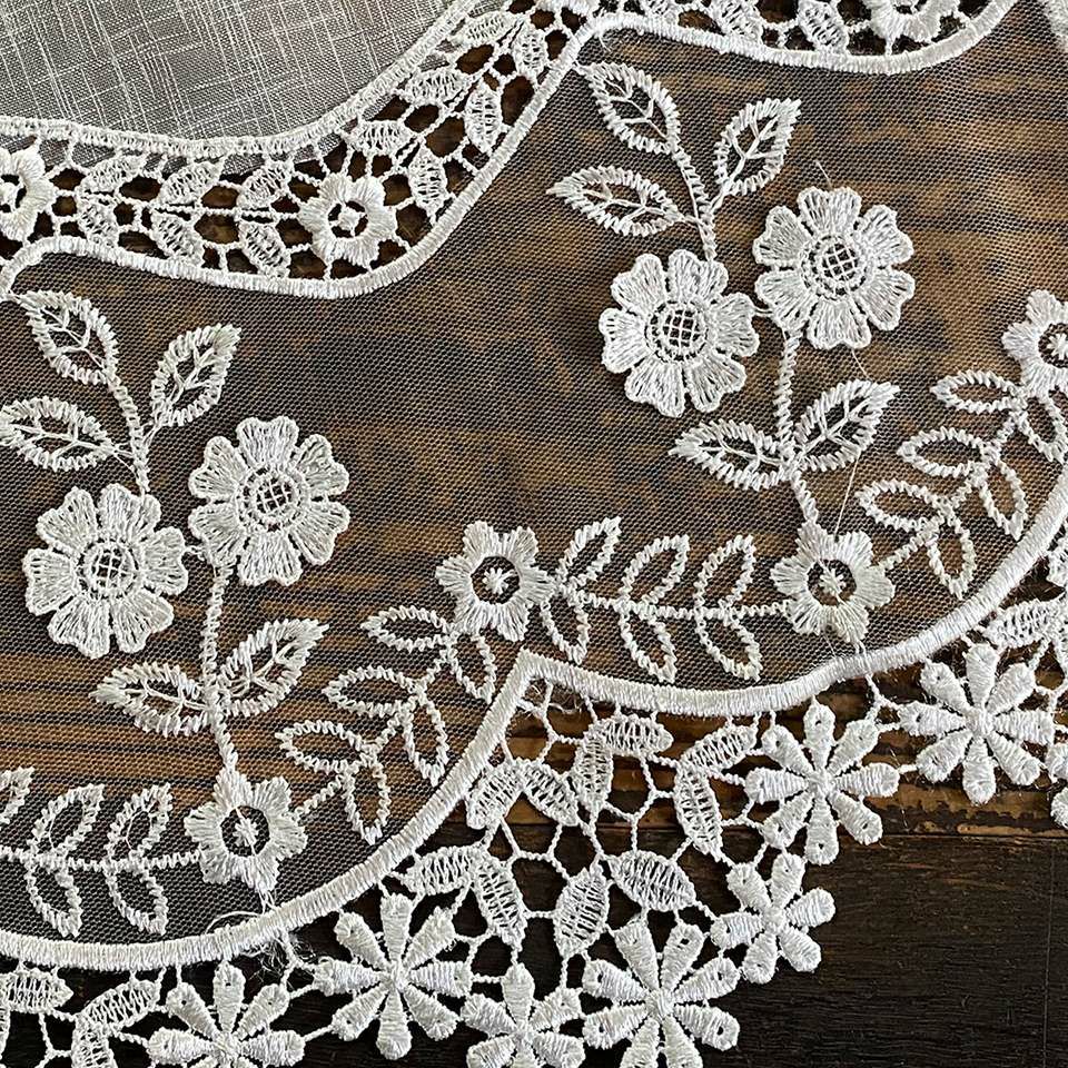 カフェカーテン カーテン 小窓用 ファブリック レース 刺繍 インテリア雑貨 画像2