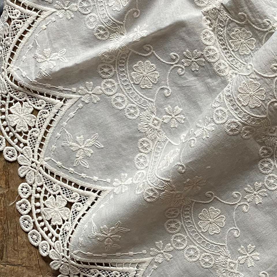 カフェカーテン カーテン 小窓用 ファブリック レース 刺繍 インテリア雑貨 画像3