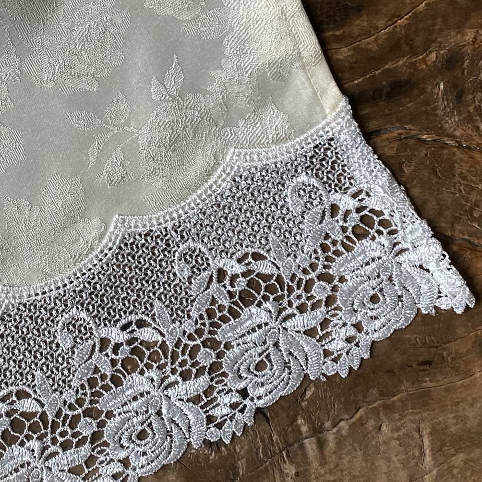 カフェカーテン カーテン 小窓用 ファブリック レース 刺繍 インテリア雑貨 画像3