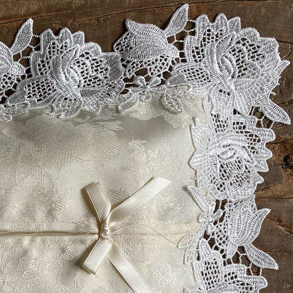 ティッシュボックスカバーのみ レース 刺繍 ファブリック インテリア雑貨 画像2