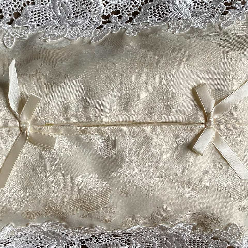 ティッシュボックスカバーのみ レース 刺繍 ファブリック インテリア雑貨 画像3