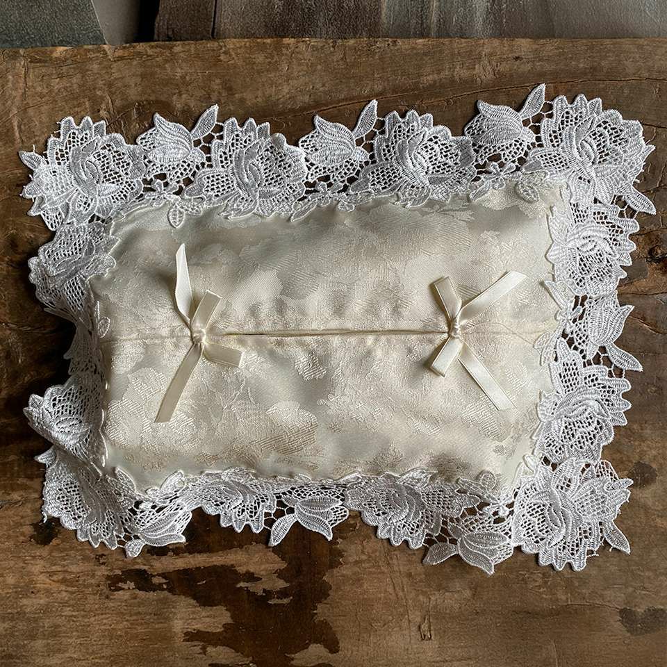 ティッシュボックスカバーのみ レース 刺繍 ファブリック インテリア雑貨 画像4