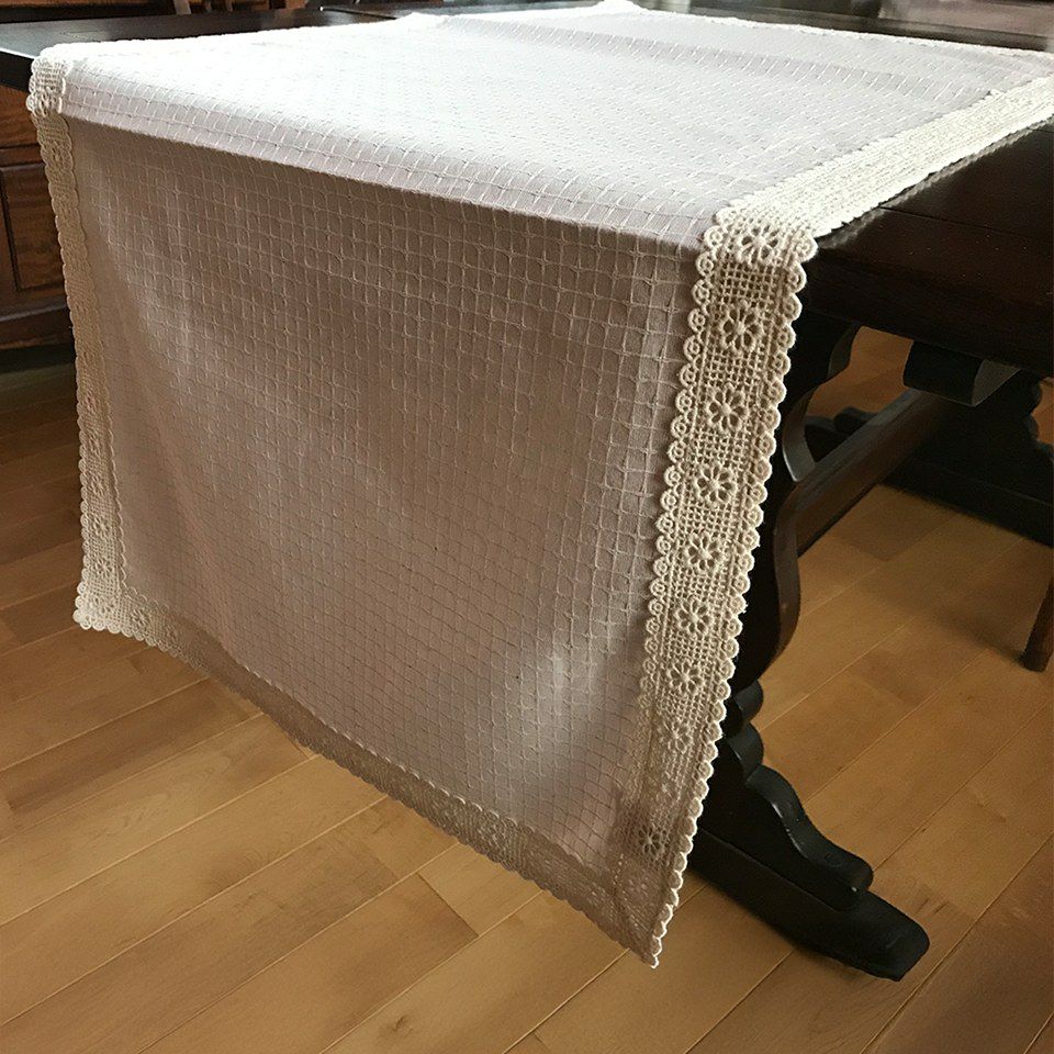 テーブルセンター 敷物 ピンク ファブリック レース 刺繍 インテリア雑貨 画像4