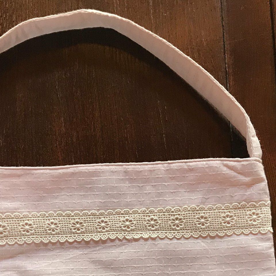 バッグ トートバッグ サブバッグ ピンク ファブリック レース 刺繍 ファッション雑貨 画像2