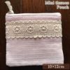 ミニティッシュケース＆ポーチ ピンク ファブリック レース 刺繍 インテリア雑貨 画像1サムネイル