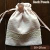 サックポーチ ポーチ 巾着 ピンク ファブリック レース 刺繍 ファッション雑貨 画像1サムネイル