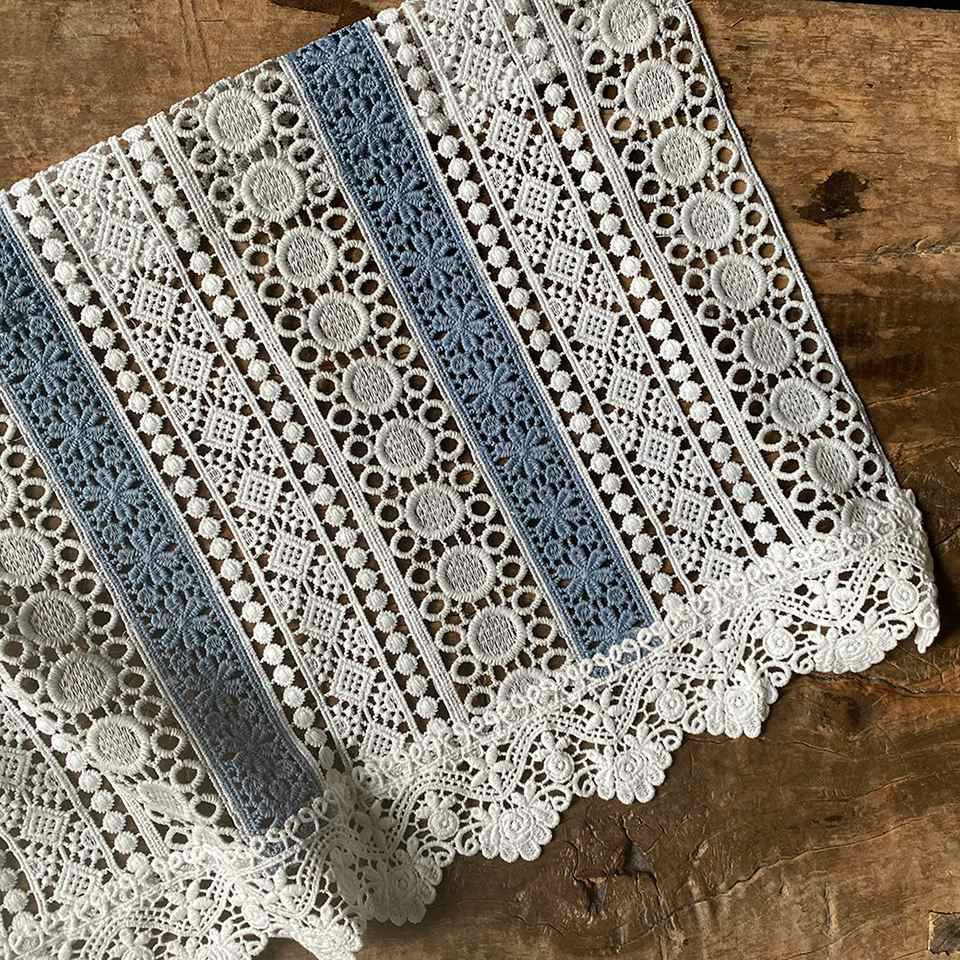 カフェカーテン カーテン 小窓用 ファブリック レース 刺繍 インテリア雑貨 画像2