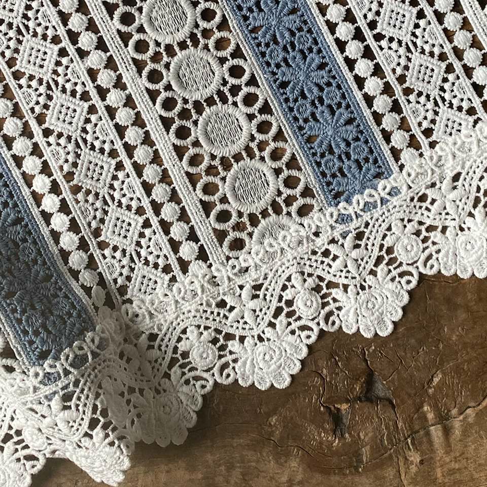 カフェカーテン カーテン 小窓用 ファブリック レース 刺繍 インテリア雑貨 画像3