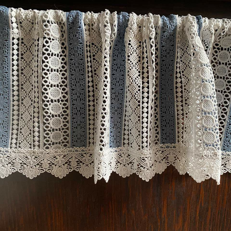 カフェカーテン カーテン 小窓用 ファブリック レース 刺繍 インテリア雑貨 画像4