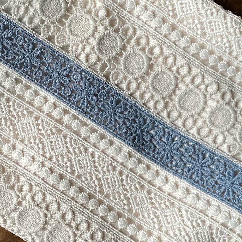 トートバッグ サブバッグ ファブリック レース 刺繍 布製 ファッション雑貨 画像3