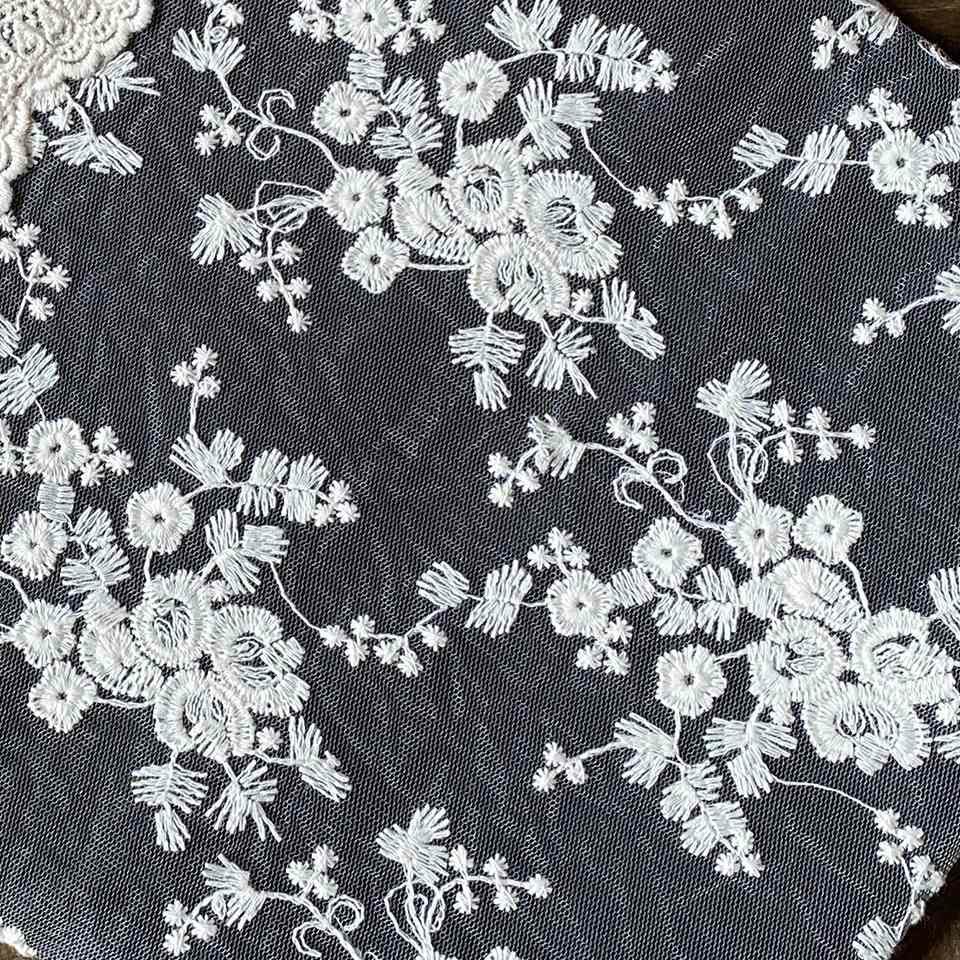 トートバッグ サブバッグ ファブリック レース 刺繍 ファッション雑貨 画像3