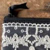 フラットポーチ 化粧ポーチ ファブリック レース 刺繍 ファッション雑貨 画像3