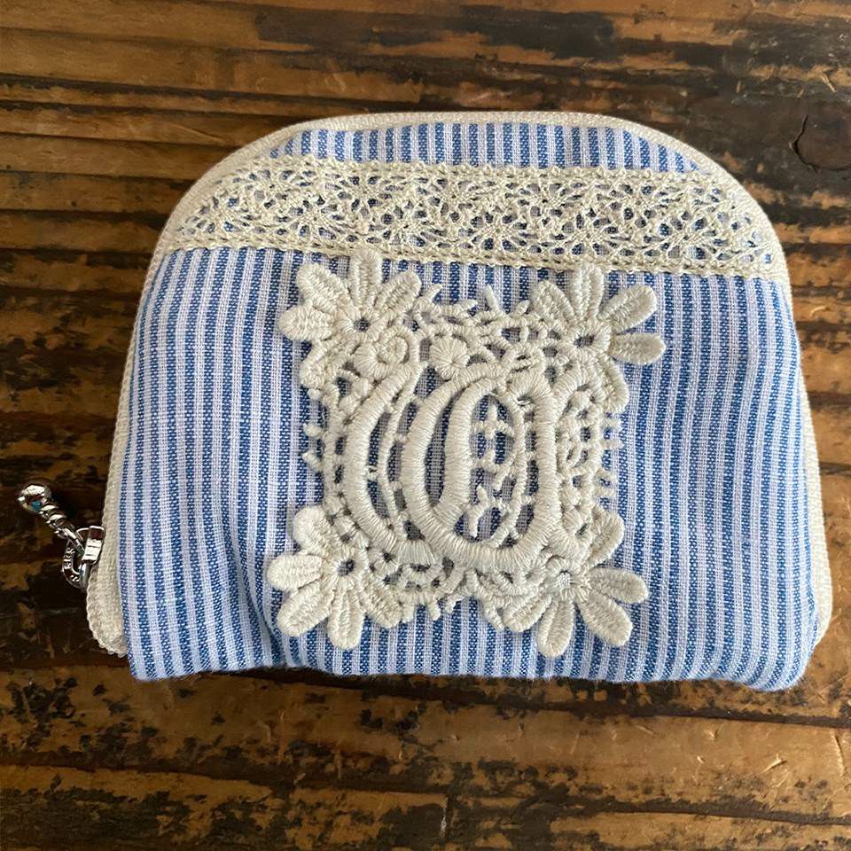 アクセサリーポーチ 化粧ポーチ ファブリック レース 刺繍 ファッション雑貨 画像4