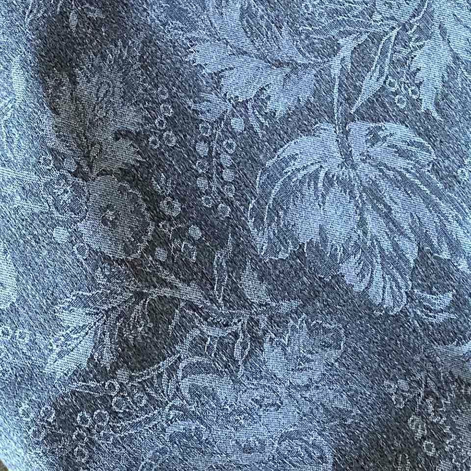 バッグ ジャガード サブバッグ スモーキーブルー 花柄 布製 ファッション雑貨 画像3