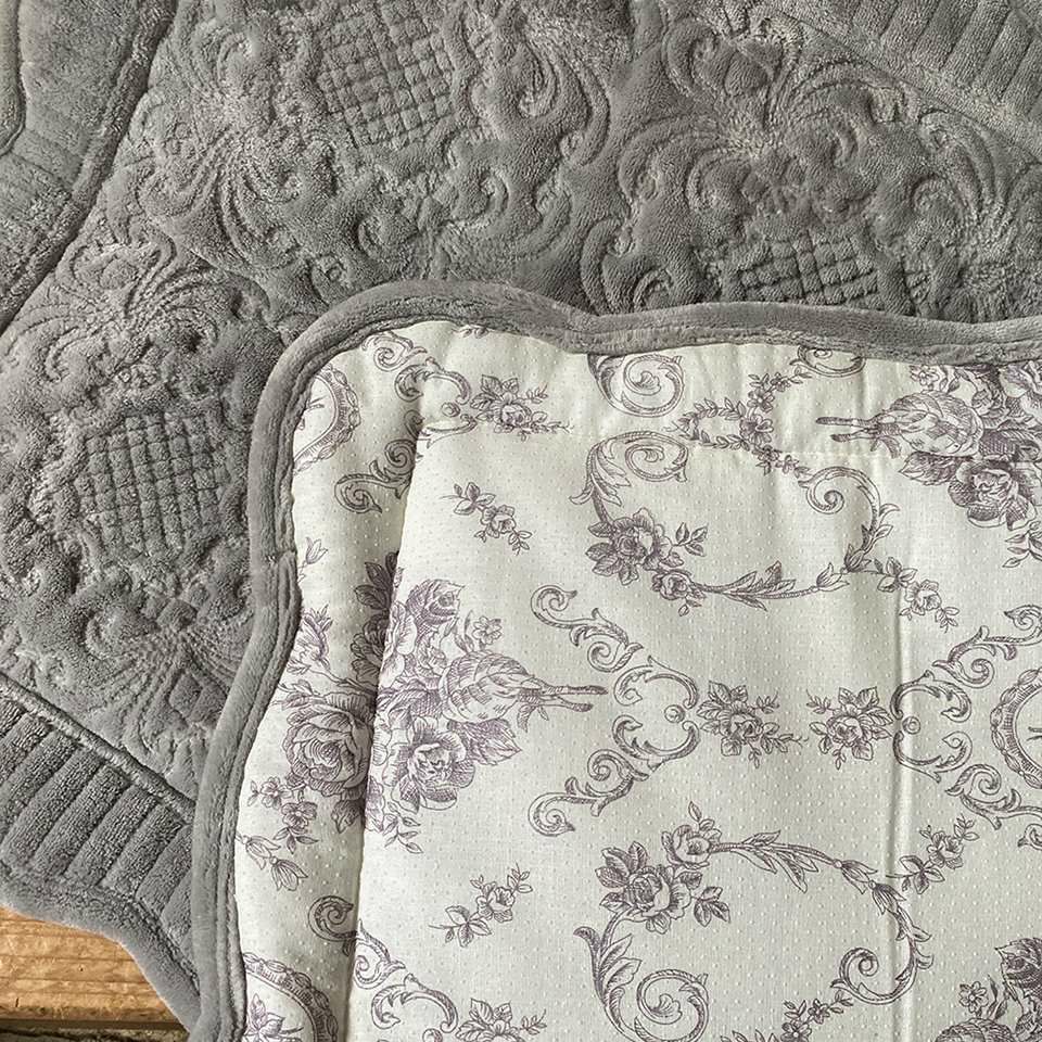 ロングシート 敷物 長方形 シルバーグレー 布製 リバーシブル インテリア雑貨 画像3