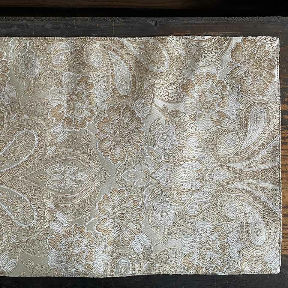 ランチョンマット フラワーベージュ×ゴールド プレースマット 布製 インテリア雑貨 画像2