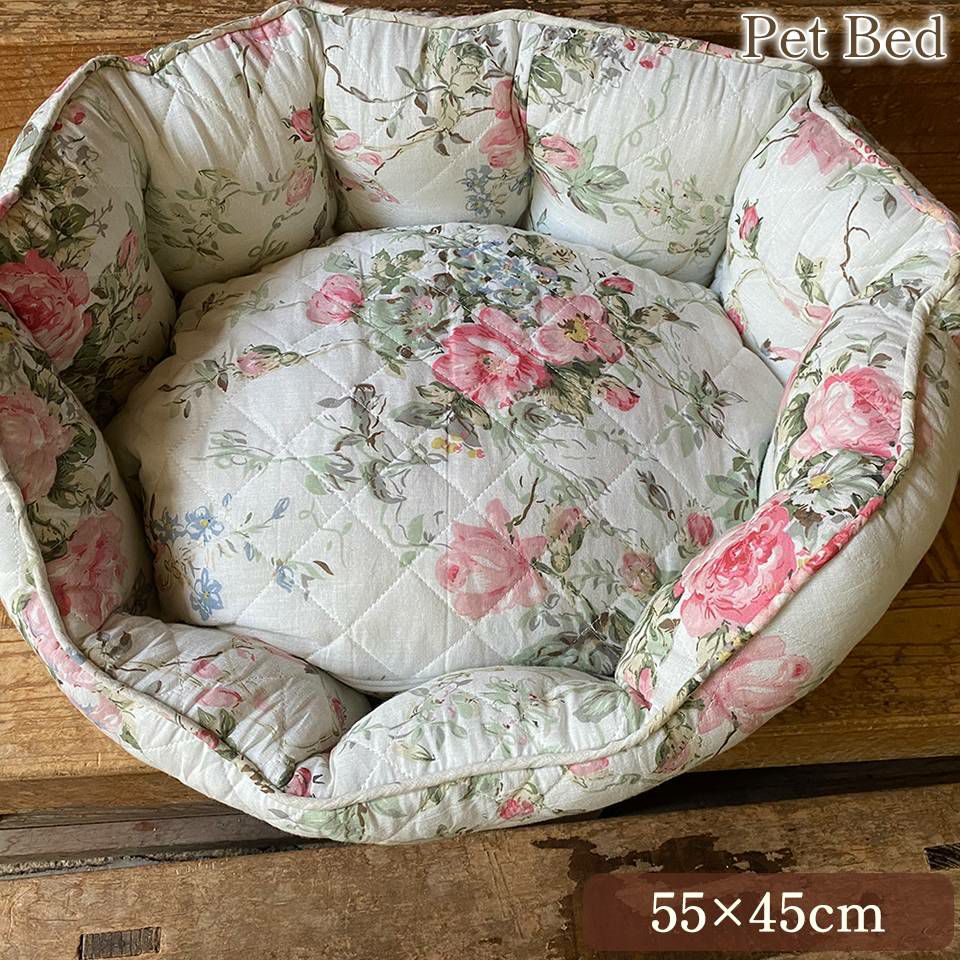 ペットベッド 犬用 猫用 キルト 布製 花柄 ペットグッズ 画像1サムネイル