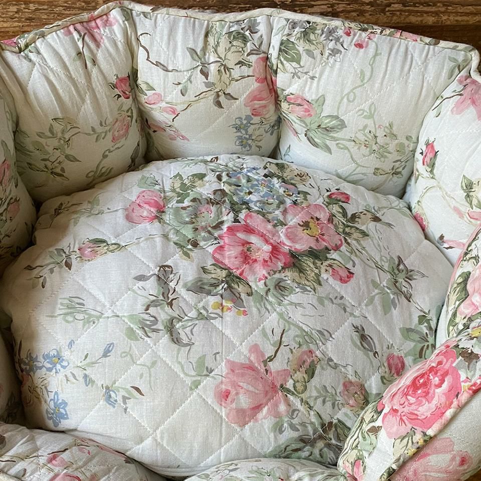 ペットベッド 犬用 猫用 キルト 布製 花柄 ペットグッズ 画像2