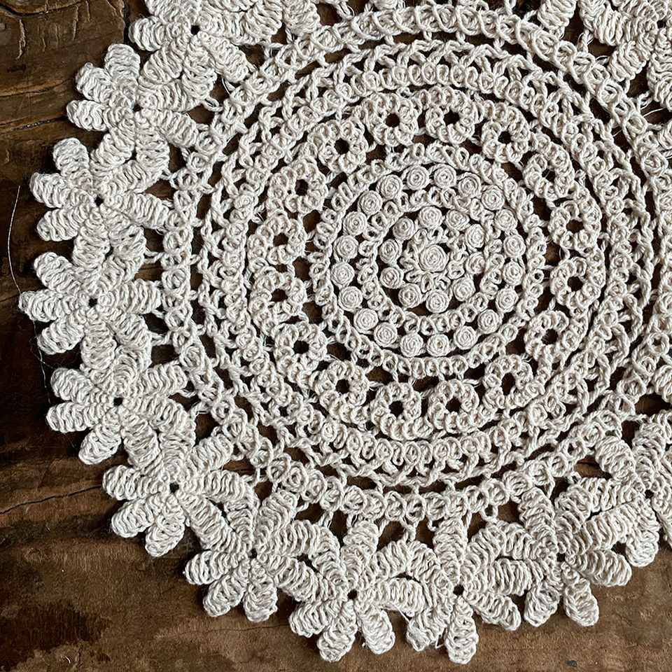ドイリー 円形 花瓶敷 ファブリック レース 機械編み インテリア雑貨 画像2
