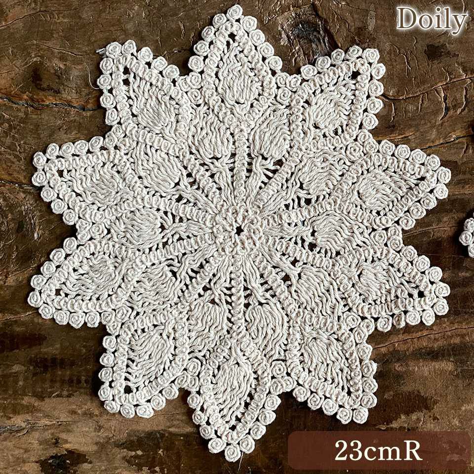 ドイリー 花瓶敷 ファブリック レース 機械編み インテリア雑貨 画像1サムネイル