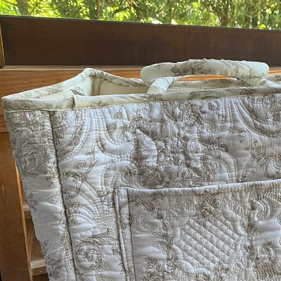 ソフトバスケット バッグキルト ベージュ 布製 インテリア雑貨 画像2