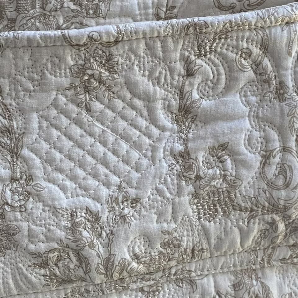 ソフトバスケット バッグキルト ベージュ 布製 インテリア雑貨 画像3