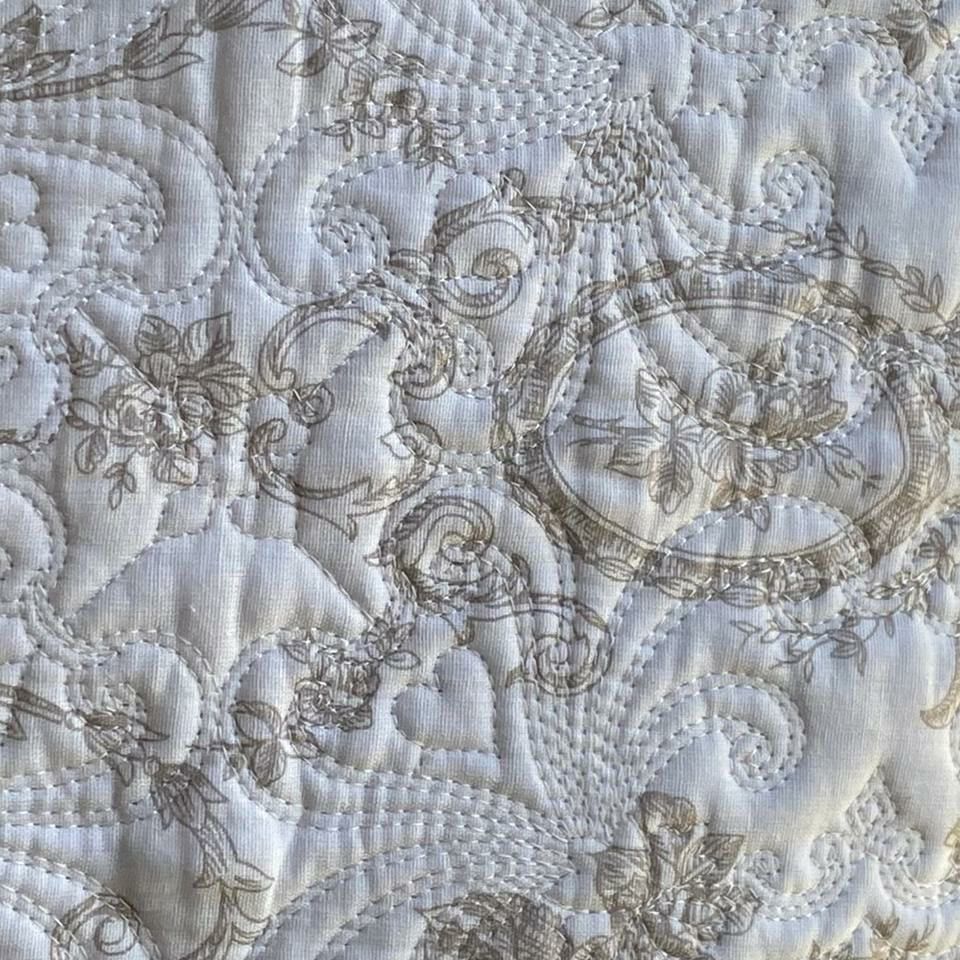 クッションカバーのみ キルト ベージュ 布製 インテリア雑貨 画像2