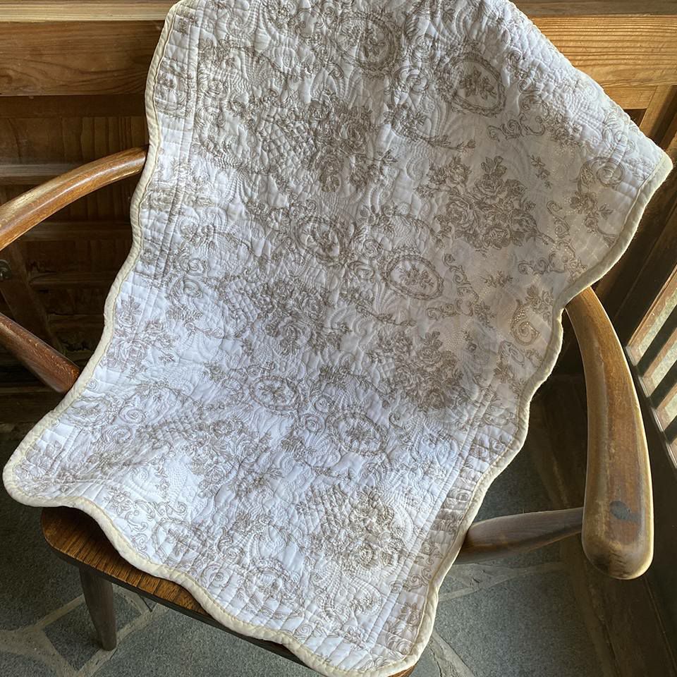 マット 敷物 キルト ベージュ 布製 インテリア雑貨 画像3