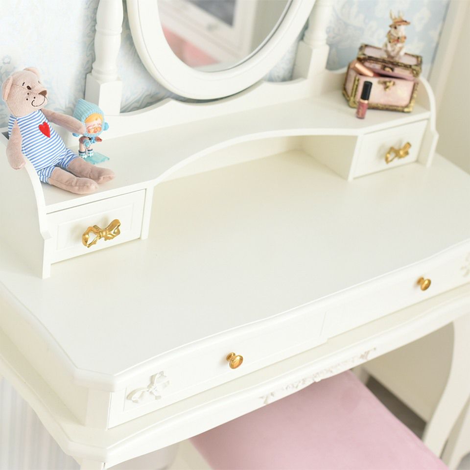 初売り限定 ロココ調 スノーホワイト ベッドルーム 3点パック 姫系家具 画像10