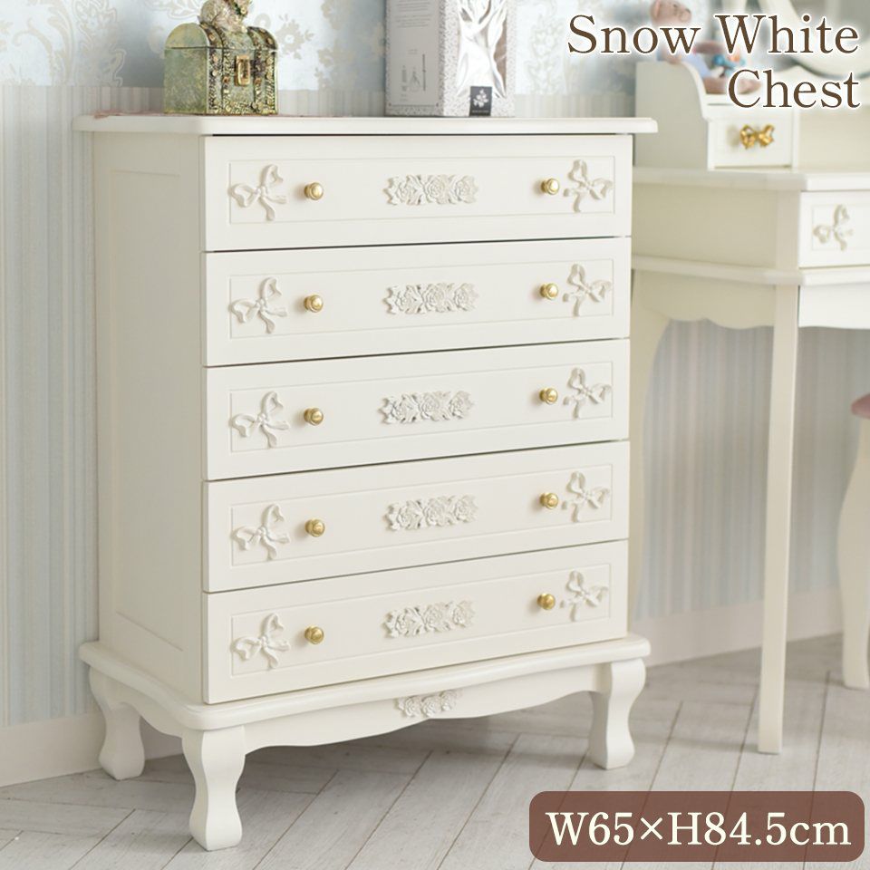 初売り限定 ロココ調 スノーホワイト ベッドルーム 3点パック 姫系家具 画像13