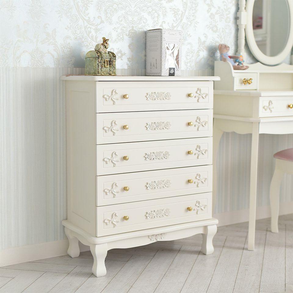 初売り限定 ロココ調 スノーホワイト ベッドルーム 3点パック 姫系家具 画像14