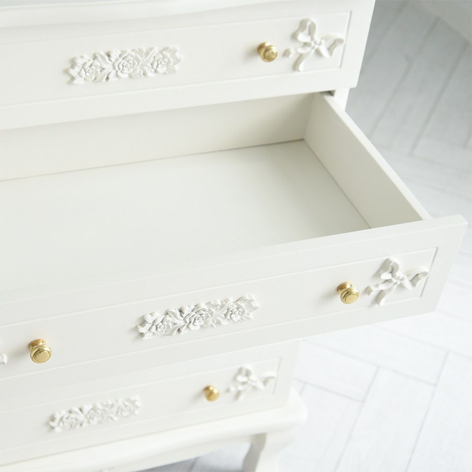 初売り限定 ロココ調 スノーホワイト ベッドルーム 3点パック 姫系家具 画像16