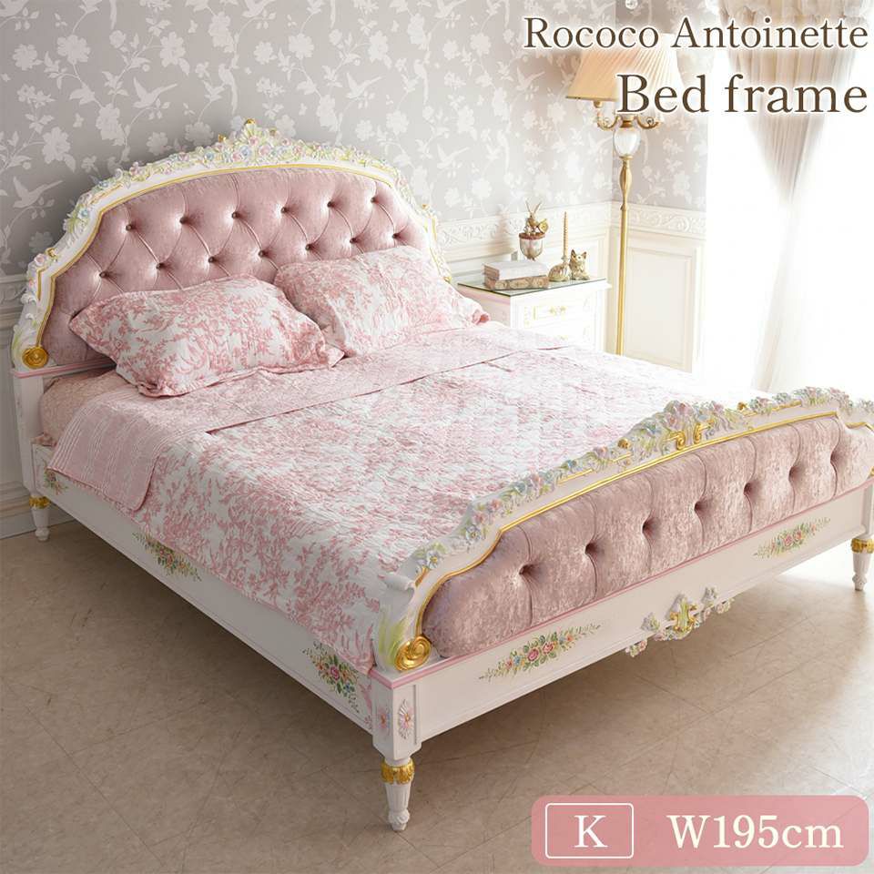 初売り限定 ロココ調 ベッドルーム 5点パック キングベッド 画像2